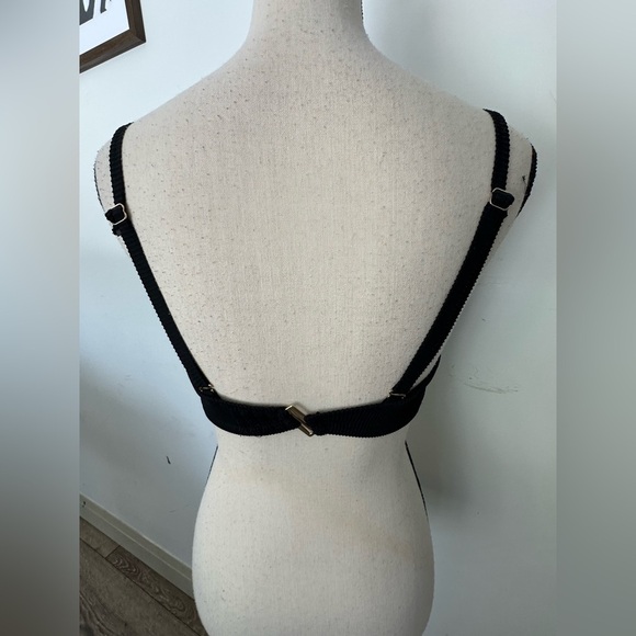 La Vie en Rose Aqua Black Swimsuit Top S - Picture 2 of 4